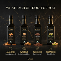 Olixir Complete Wellness Bundle (Almond, Walnut, Flaxseed and Pistachio Cold Pressed Oils)