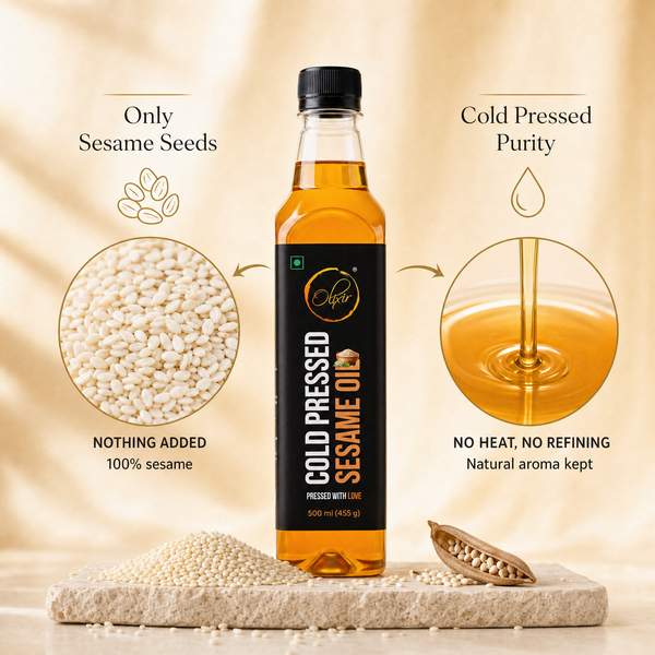 Pure Cold-Pressed Sesame Oil for Mindful Living  Traditionally extracted  No refining  Perfect for modern lifestyle