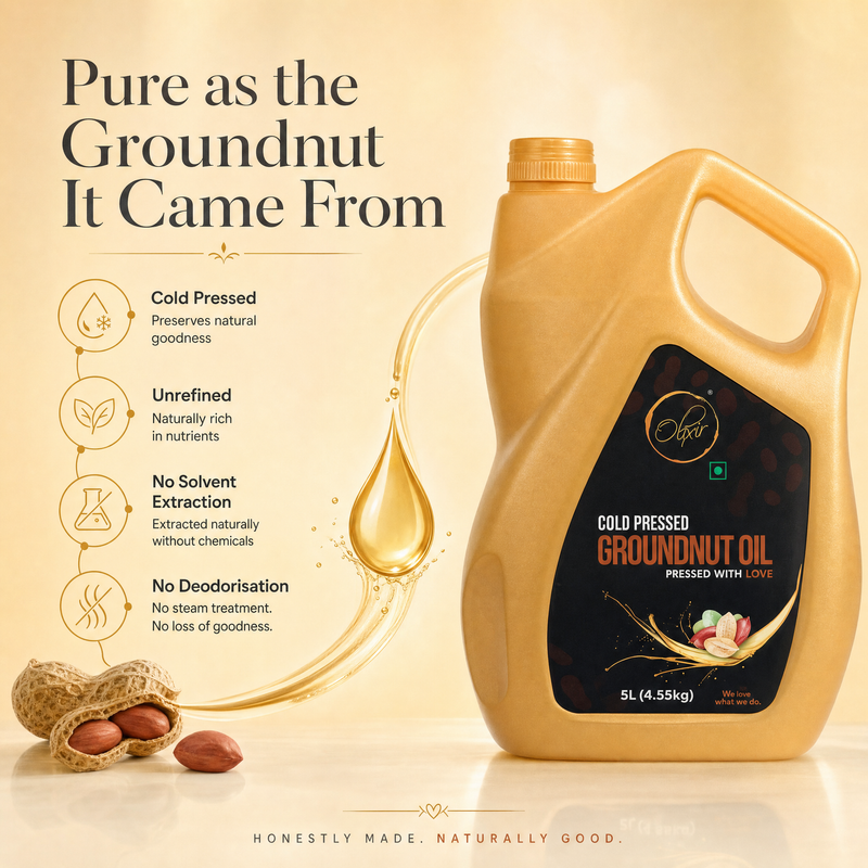 Cold Pressed Groundnut Oil | Traditionally extracted | No Refining | Perfect for Modern Lifestyle